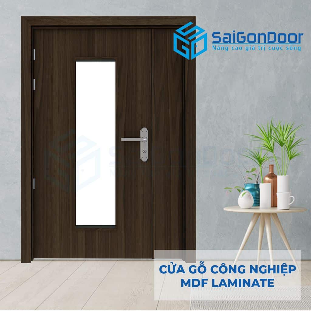 CỬA GỖ CÔNG NGHIỆP MDF LAMINATE 2P1G1