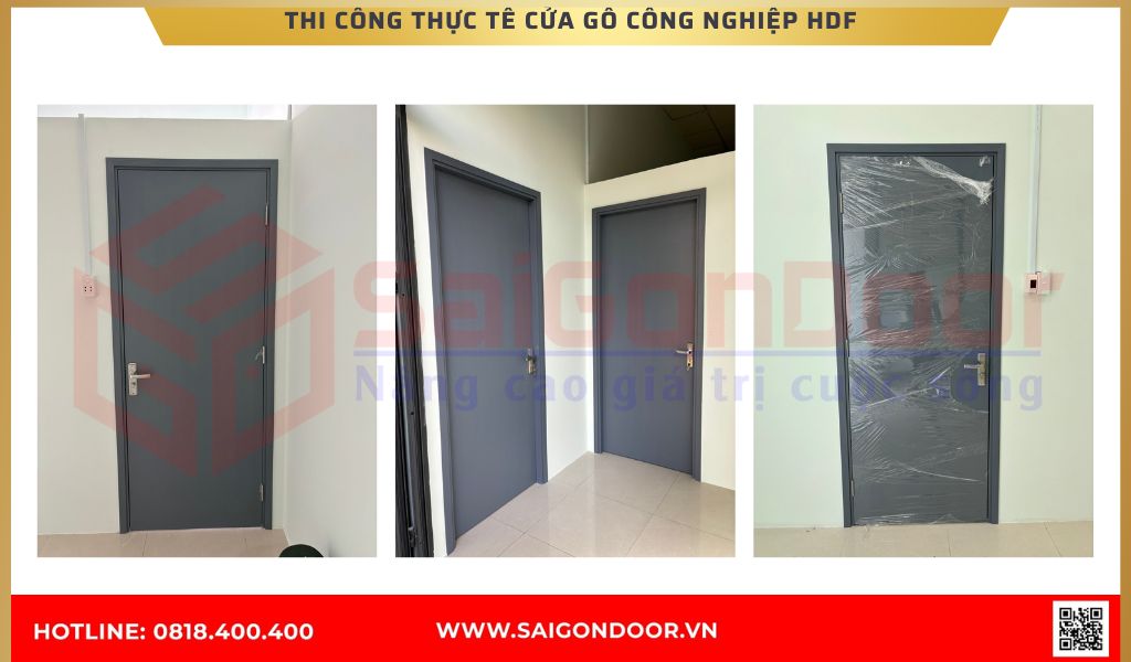  Hình ảnh thi công thực tế Cửa Gỗ Công Nghiệp HDF Tây Ninh