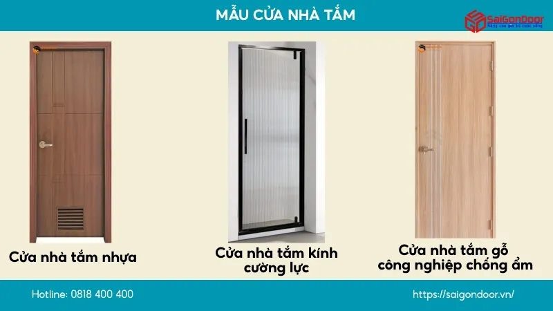 Các dòng cửa nhà tắm phổ biến tại SaigonDoor