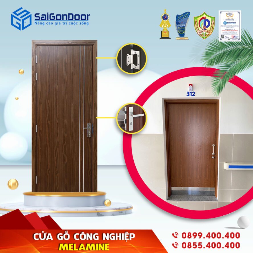 Cửa gỗ phòng ngủ MDF Melamine là sự lựa chọn phổ biến cho nhiều gia đình hiện nay.