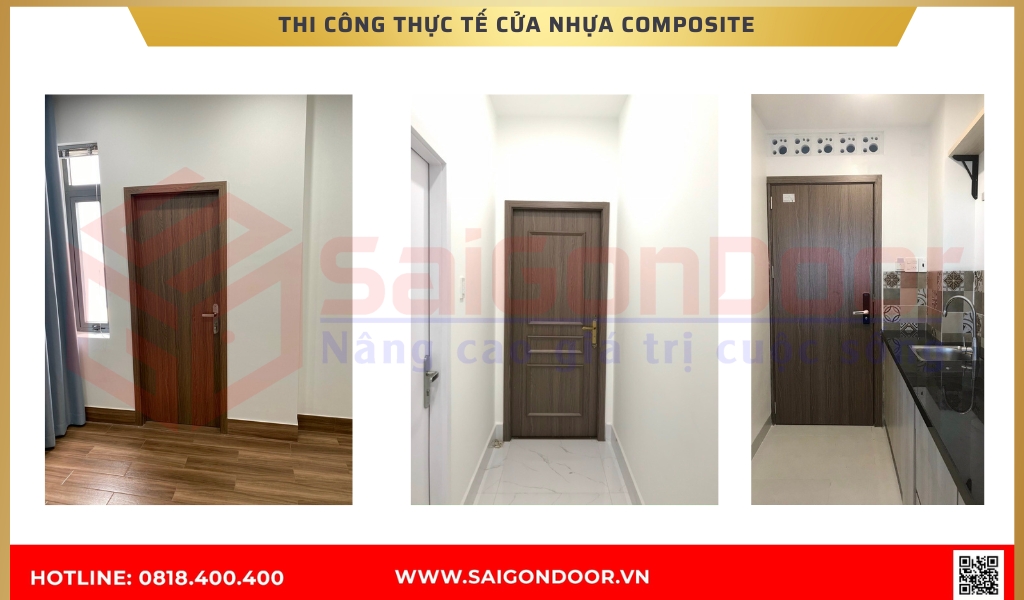 Hình ảnh thi công thực tế cửa nhựa composite Vĩnh Long