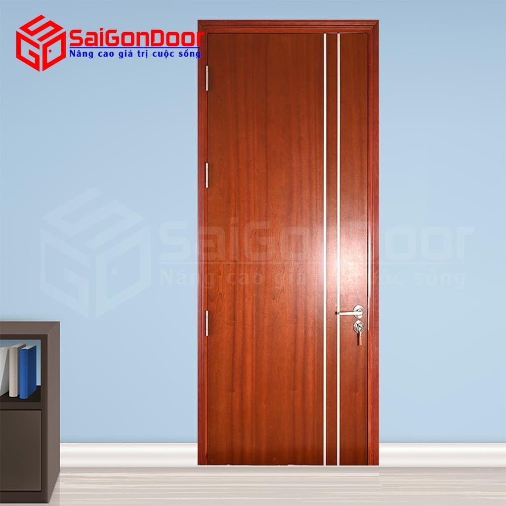 Cửa gỗ công nghiệp MDF Veneer P1R2 Căm-xe-2