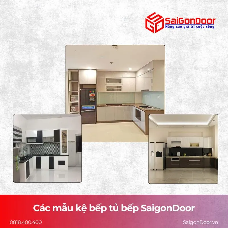 Các mẫu kệ tủ bếp phổ biến tại SaigonDoor