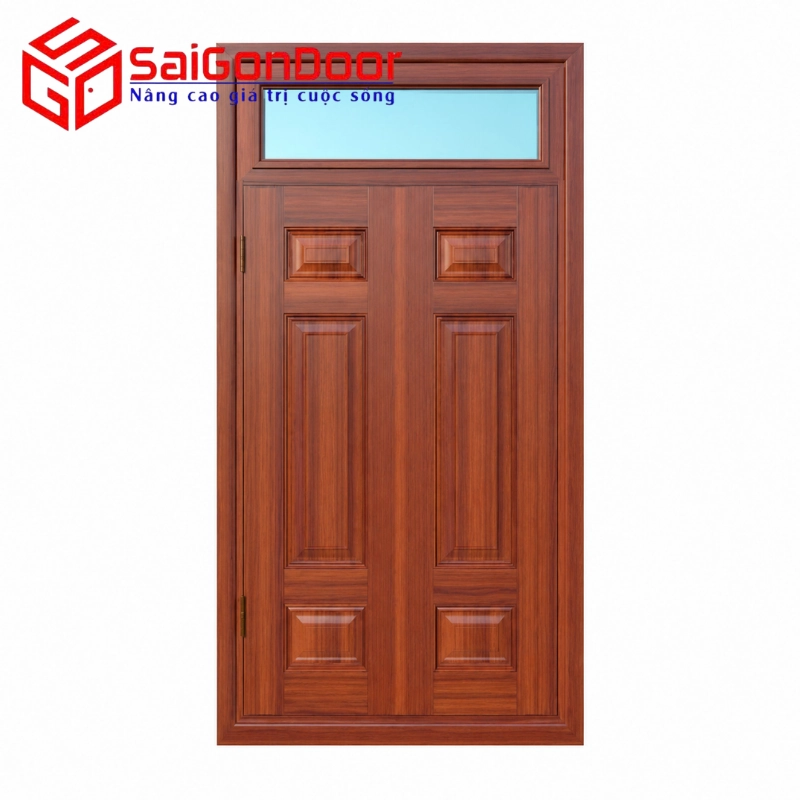 cửa sổ thép vân gỗ 2 cánh