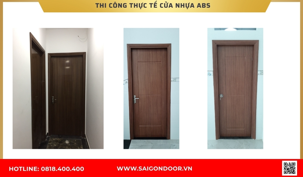 Hình ảnh thi công thực tế cửa nhựa ABS Hàn Quốc