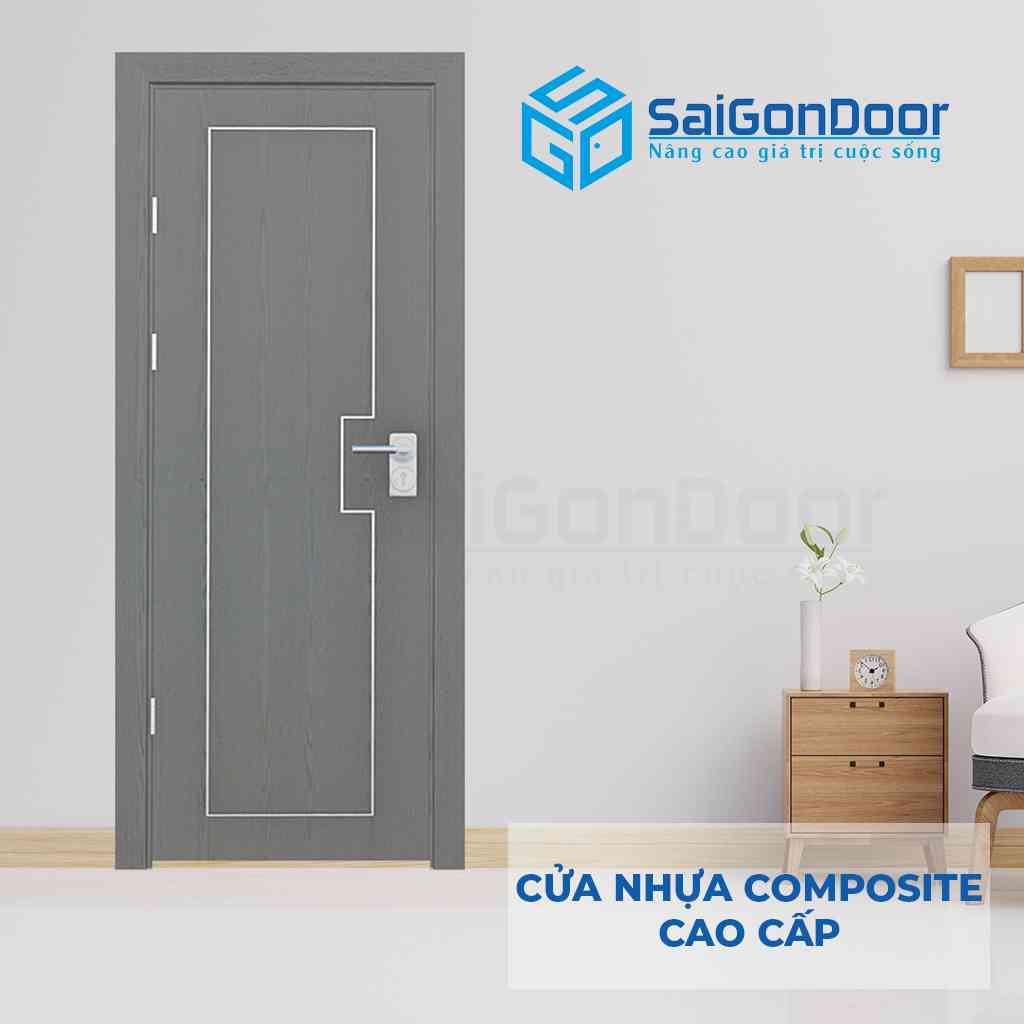 Mẫu 18: Mẫu cửa nhựa composite đường viền