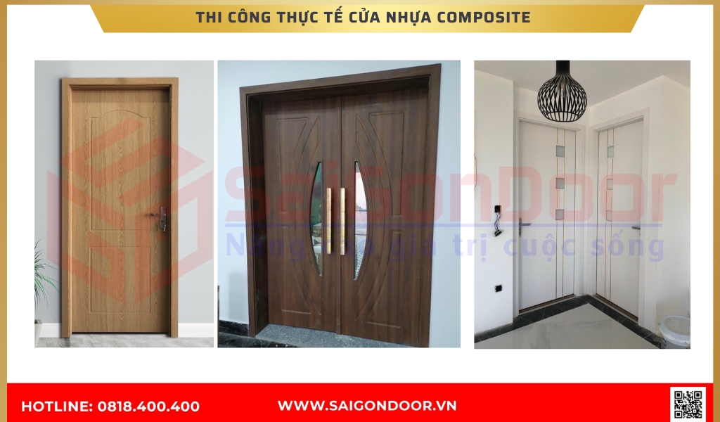 Hình ảnh thi công thực tế cửa nhựa composite