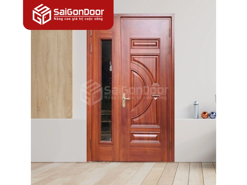 Với công trình công cộng, cửa thép vân gỗ là lựa chọn phù hợp nhờ độ bền, an toàn và dễ quản lý