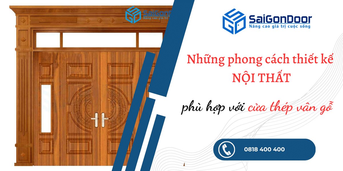 Những Phong Cách Thiết Kế Nội Thất Phù Hợp Với Cửa Thép Vân Gỗ