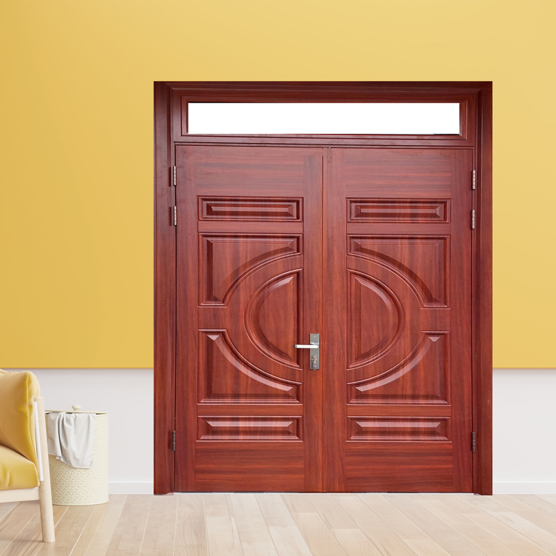 Cửa Thép Vân Gỗ 2 Cánh Bền Đẹp Cho Cửa Đi Chính