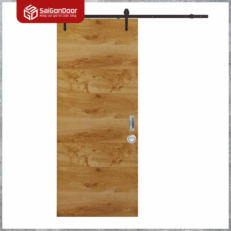 Cửa gỗ công nghiệp MDF Veneer lùa treo
