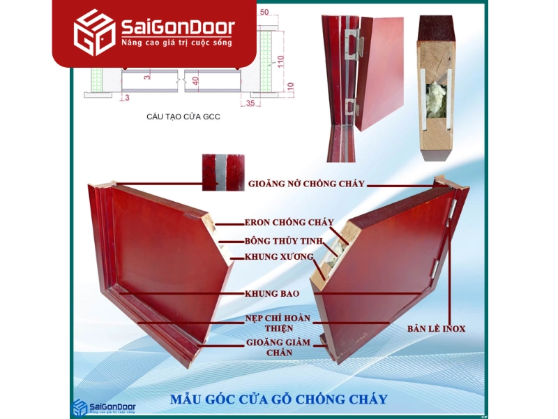 Cấu tạo cửa gỗ chống cháy