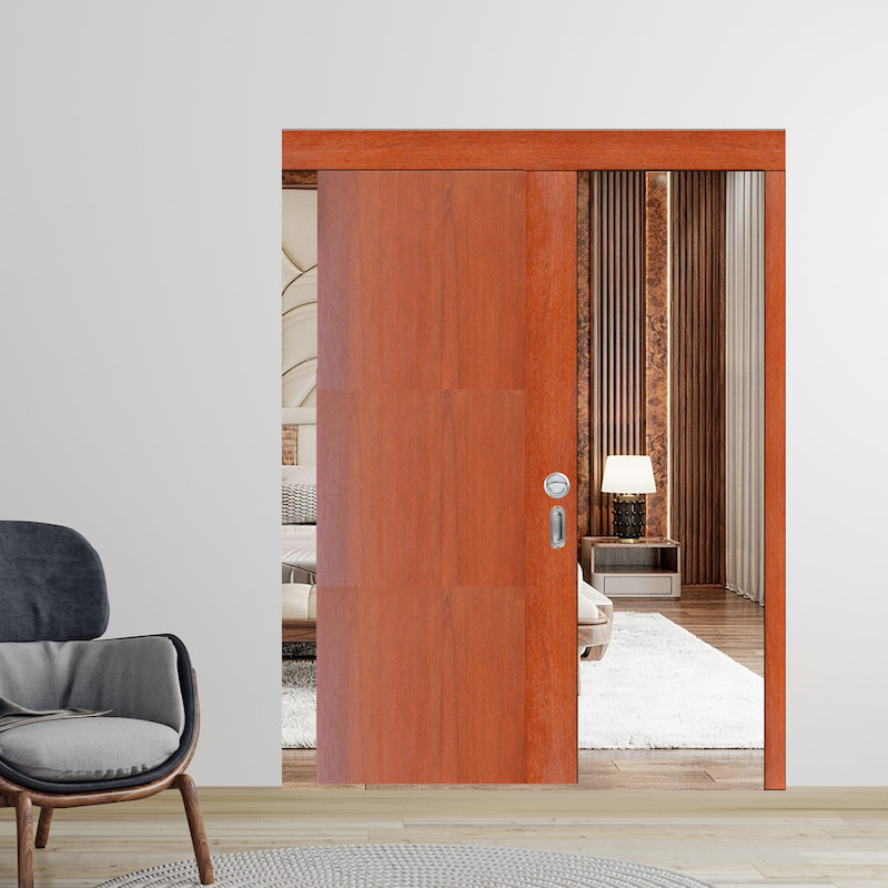 CỬA GỖ CÔNG NGHIỆP MDF VENEER Cua lua truot MDF P1-4