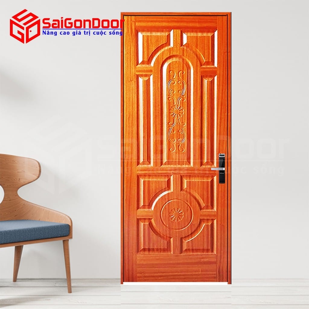 Cửa gỗ công nghiệp HDF Veneer 018- Xoan Đào