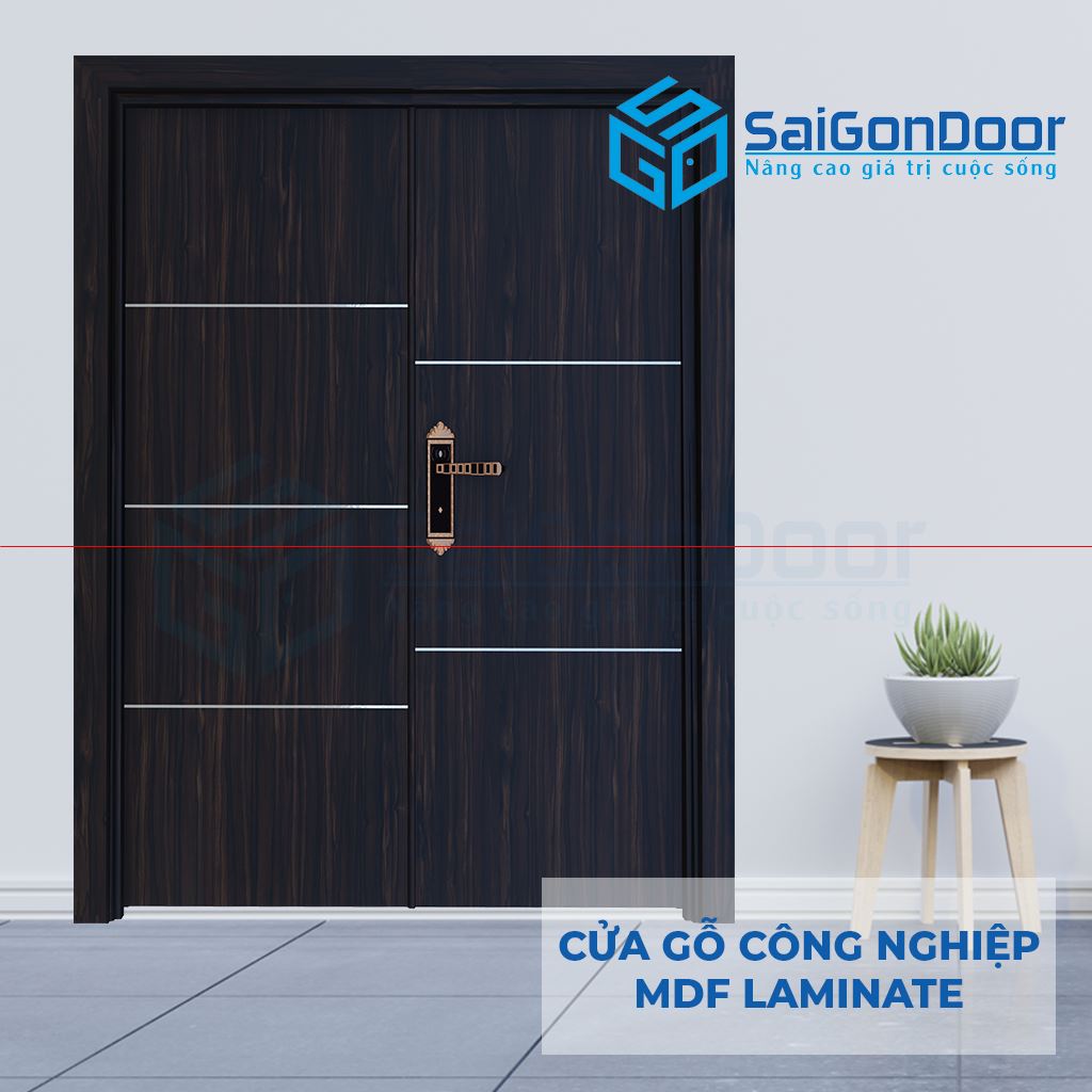 CỬA GỖ CÔNG NGHIỆP MDF LAMINATE 2P1R5s