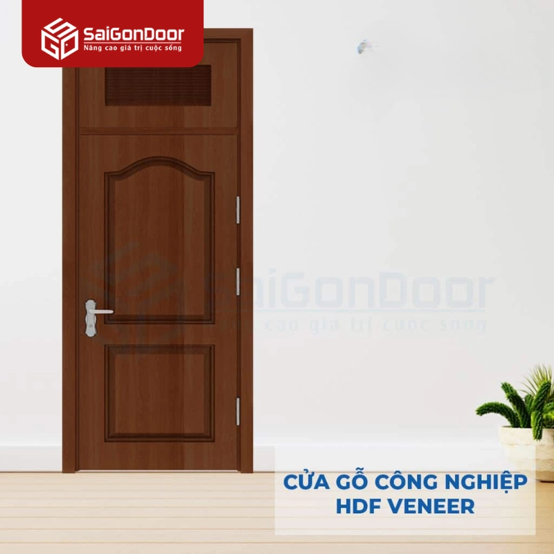Cửa Gỗ Công Nghiệp HDF Veneer SGD 2A walnut (1)