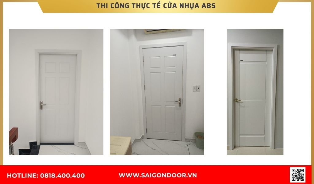 Hình ảnh thi công thực tế cửa nhựa ABS Hàn Quốc