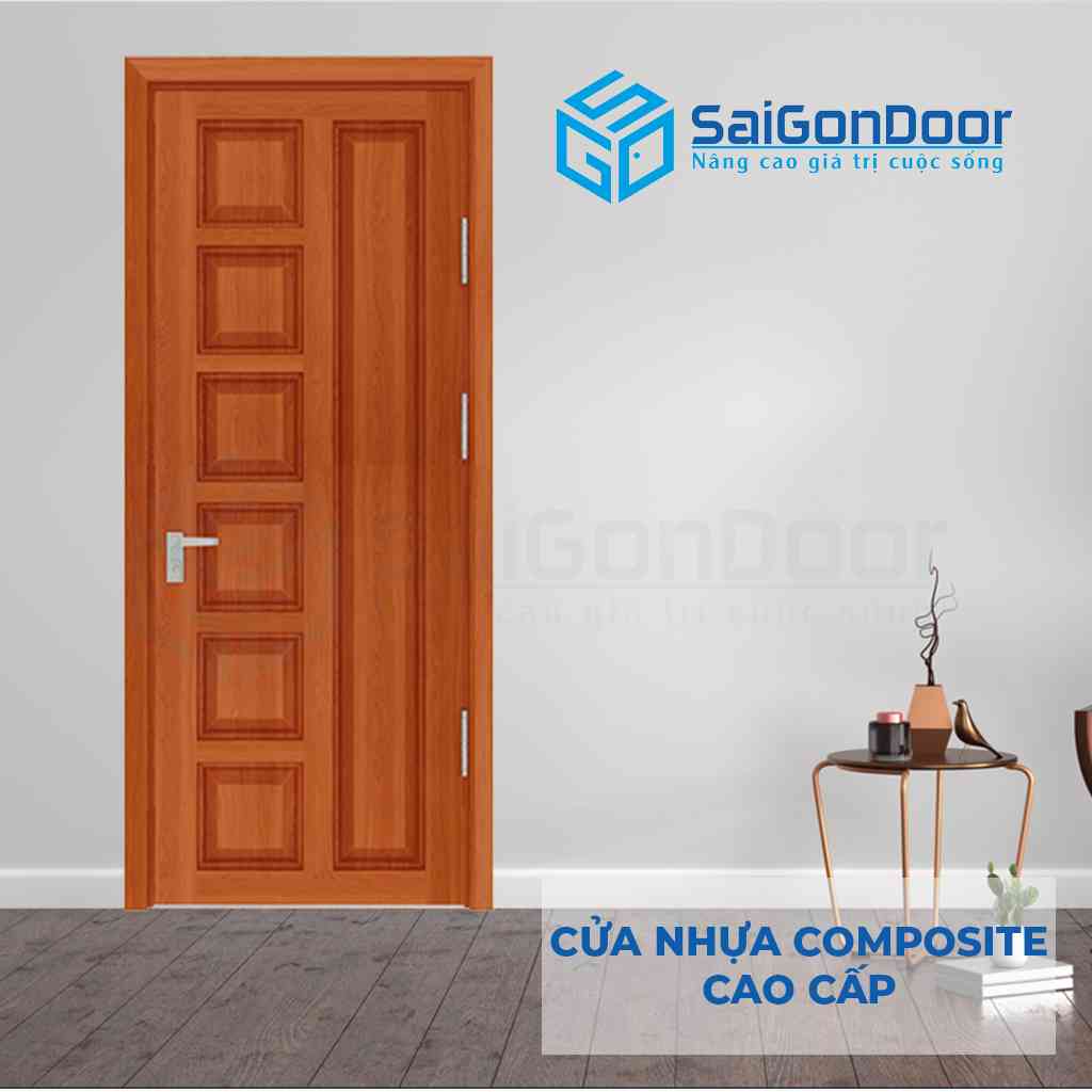 Mẫu cửa nhựa gỗ chịu nước 6B Sapele