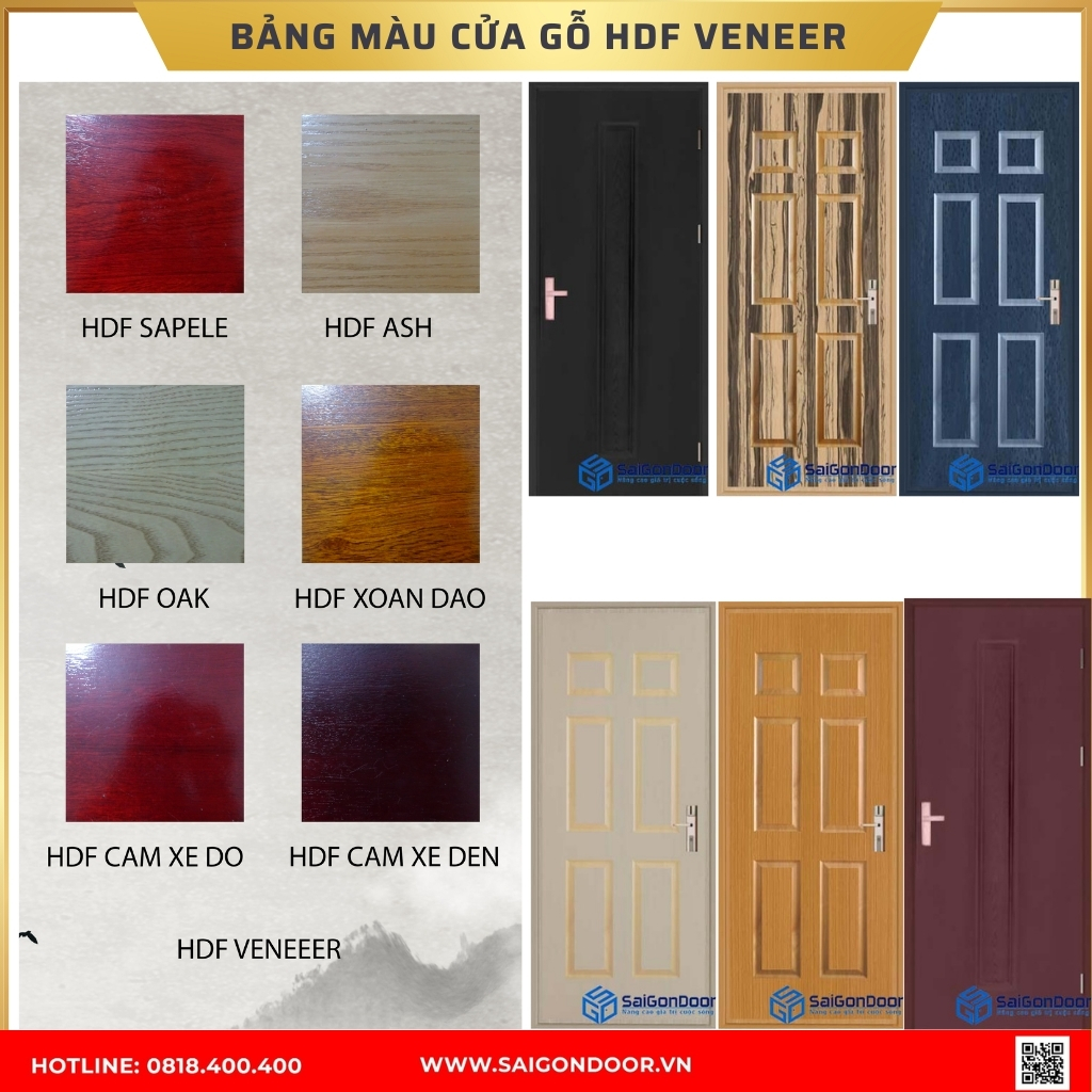 Bảng màu cửa gỗ chống cháy