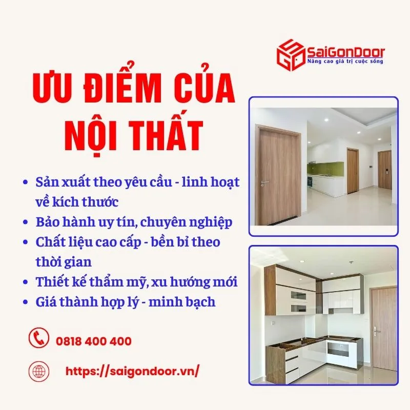Nội thất với những ưu điểm vượt trội giúp tạo điểm nhấn cho không gian sống