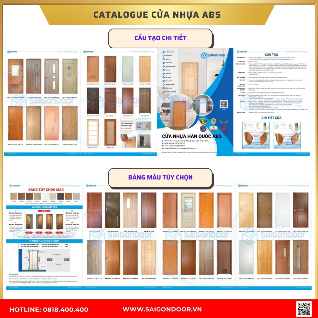 Catalogue các mẫu cửa nhựa ABS Hàn Quốc