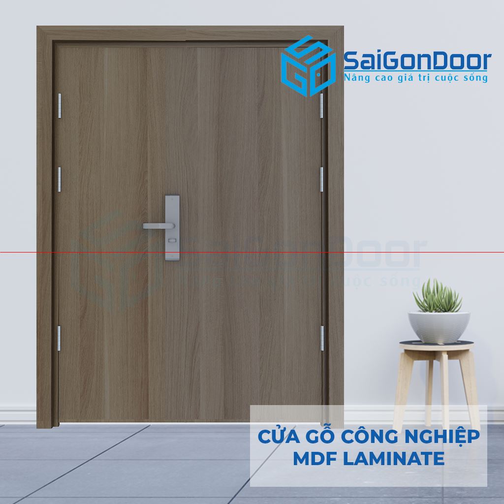 CỬA GỖ CÔNG NGHIỆP MDF LAMINATE 2P111