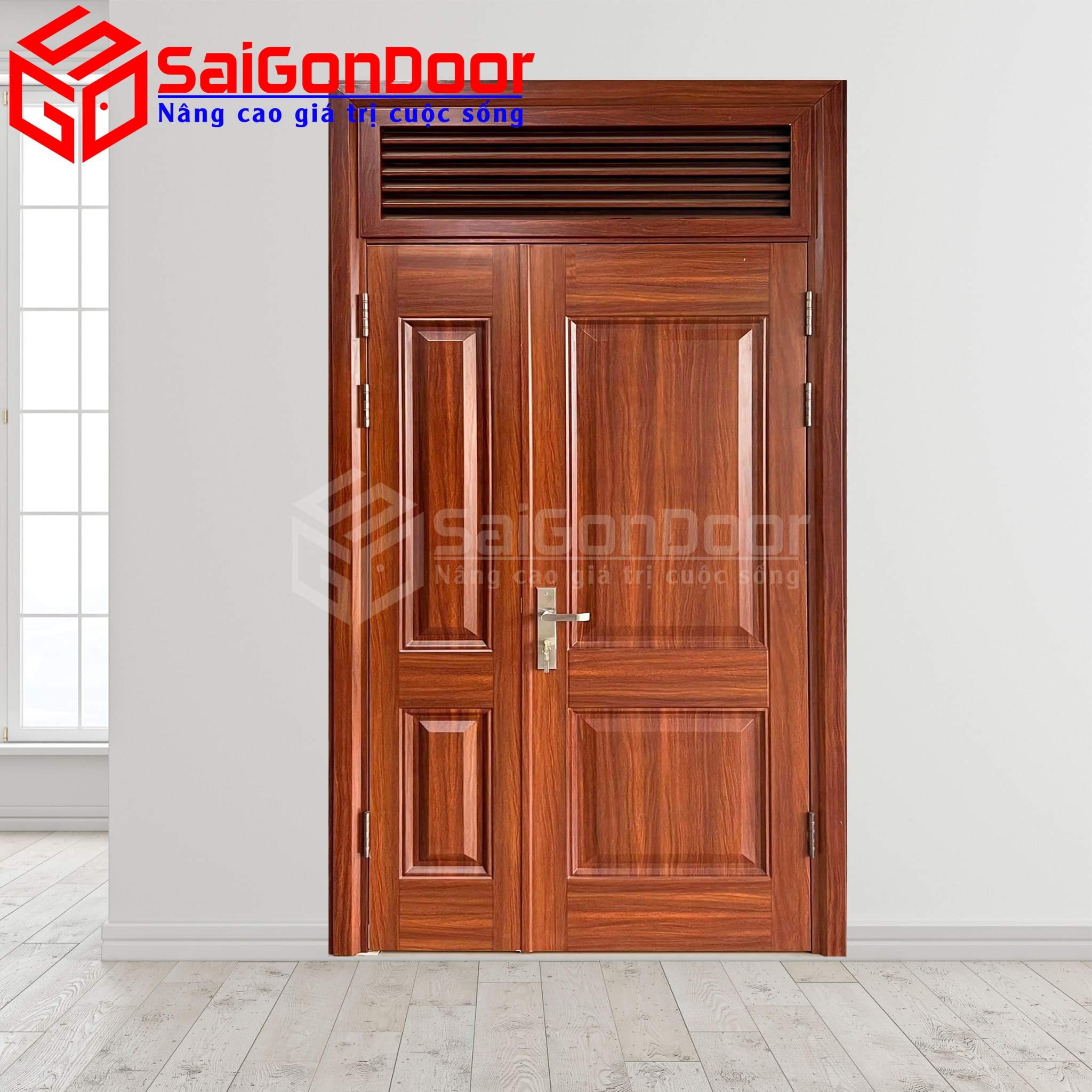Cửa Thép Vân Gỗ SGD-KM.TVG-2CL-4