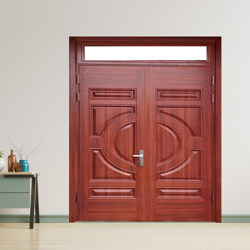 Cửa Thép Vân Gỗ 2 Cánh Bền Đẹp Cho Cửa Đi Chính