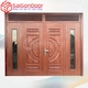 Mẫu cửa thép vân gỗ 4 cánh
