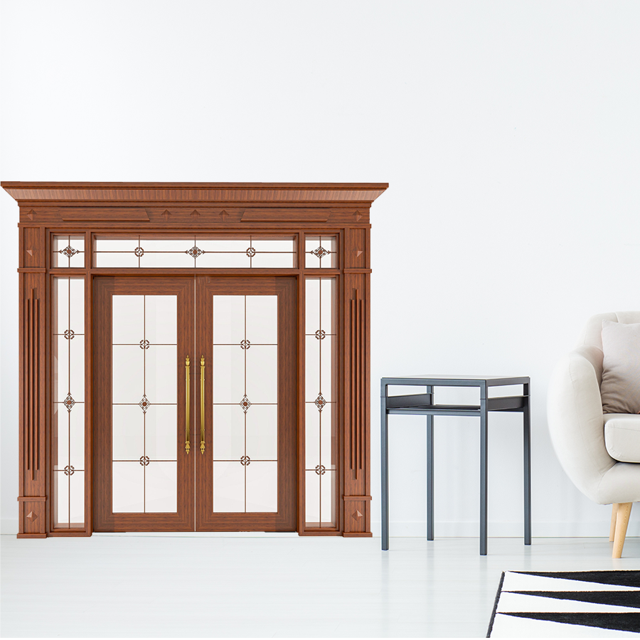 Cửa Nhôm Vân Gỗ 68