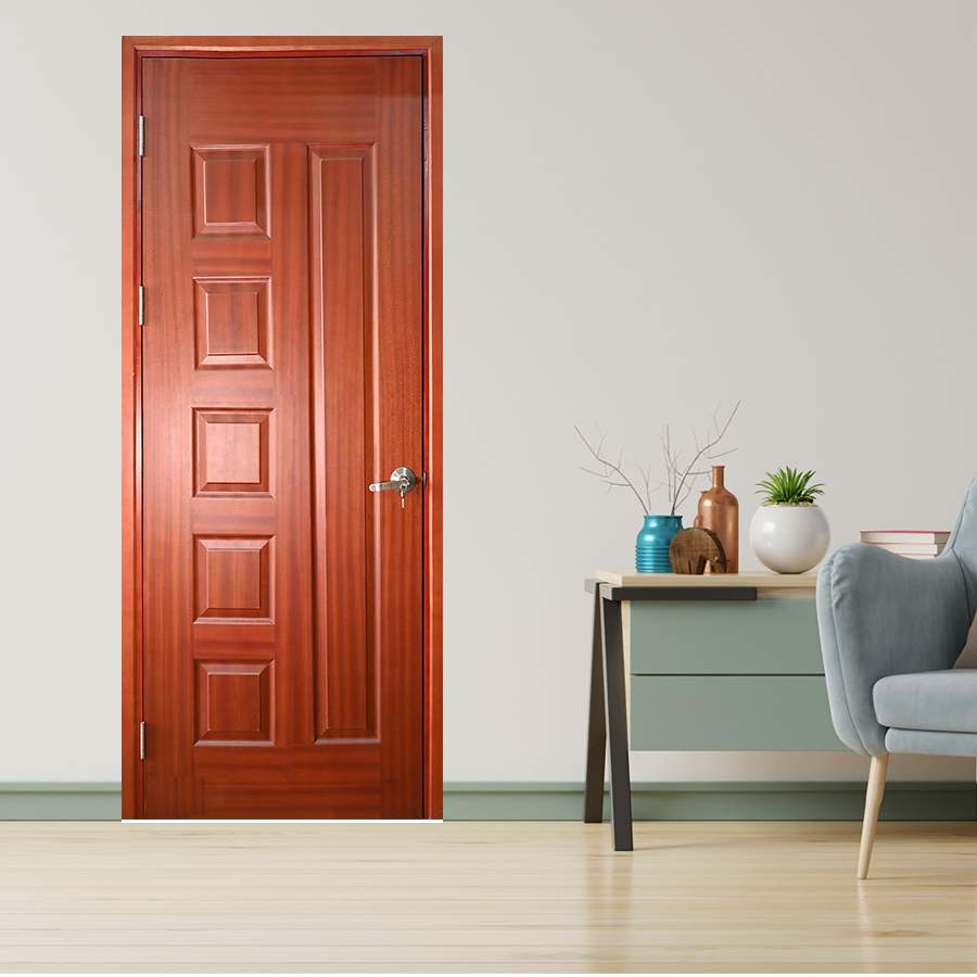 CỬA GỖ NHÀ TẮM SGD Cua go HDF Veneer 6B sapele