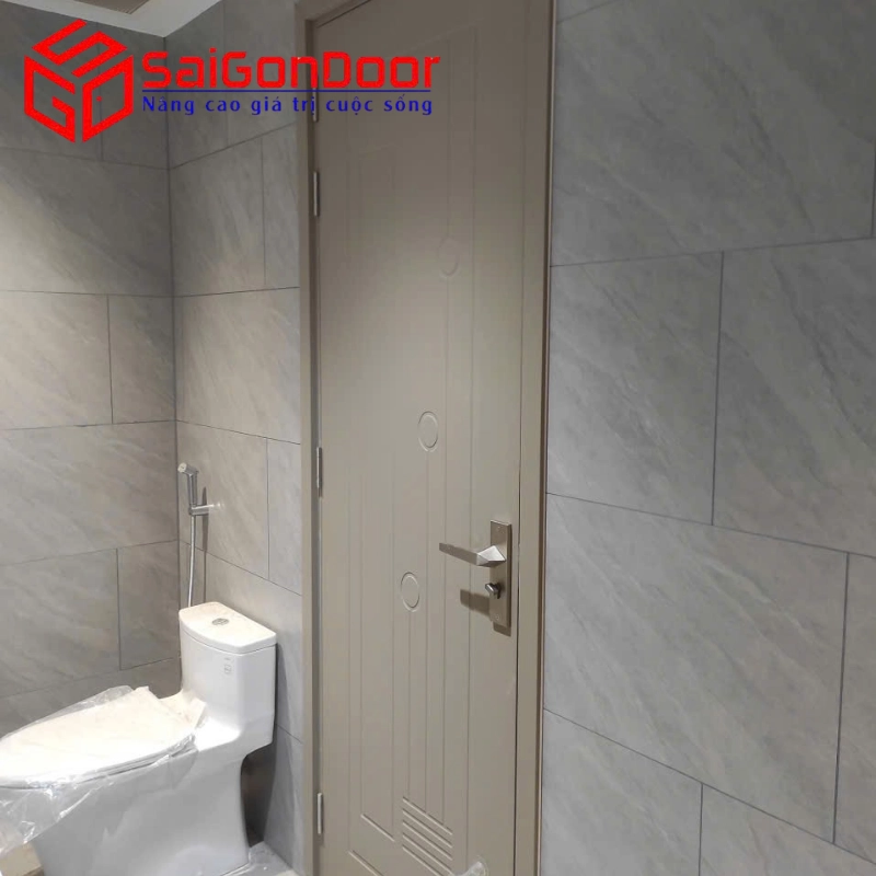 Công trình lắp đặt cửa gỗ vân gỗ cao cấp tại phường 1 Đồng Tháp