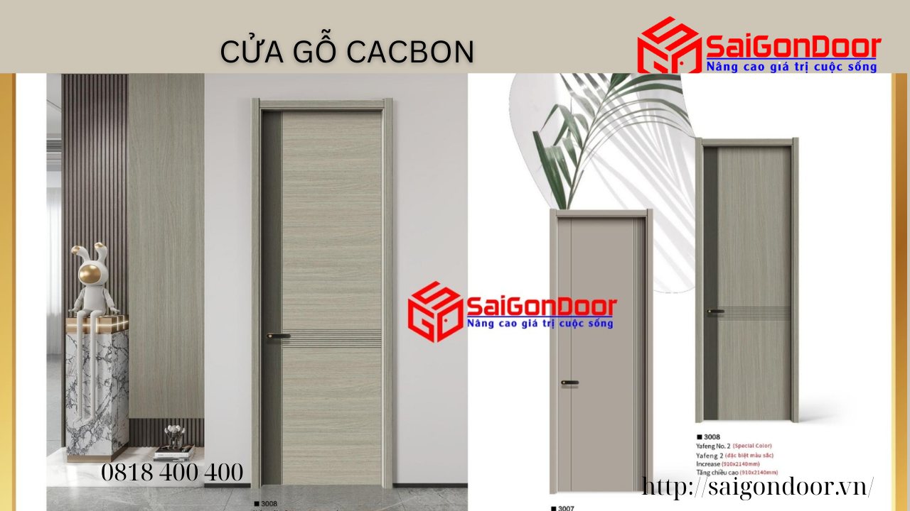 Cửa nhà vệ sinh gỗ carbon đa dạng về chủng loại