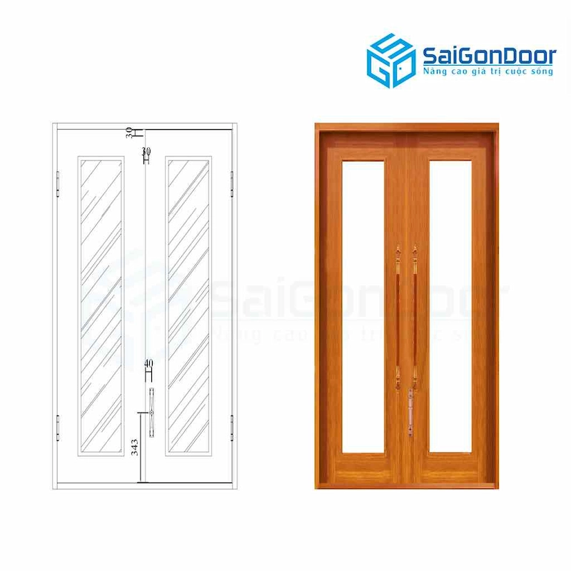 Lựa chọn kích thước và kiểu dáng  cửa thép vân gỗ 2 cánh phù hợp