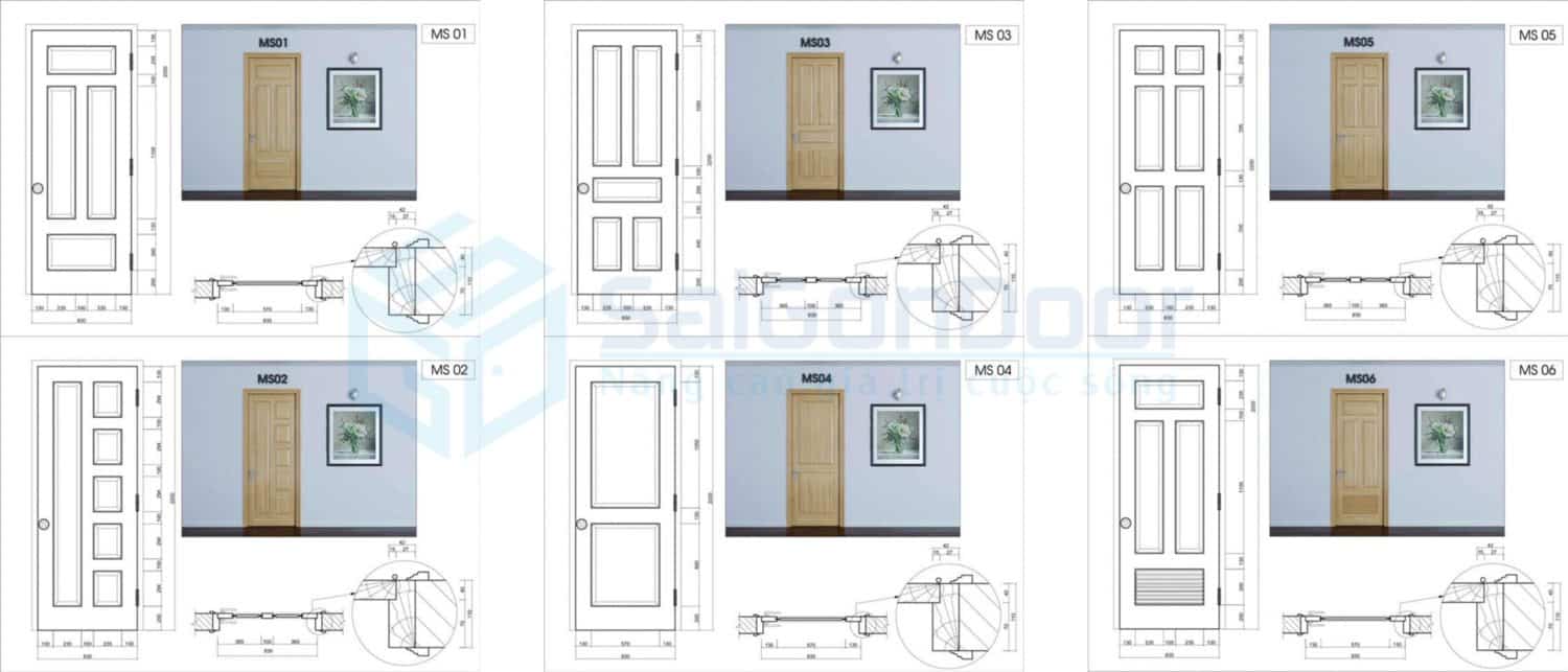 Cấu tạo thông số kích thước cửa gỗ tự nhiên