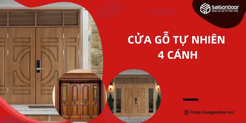 cửa chính 2 cánh bằng gỗ