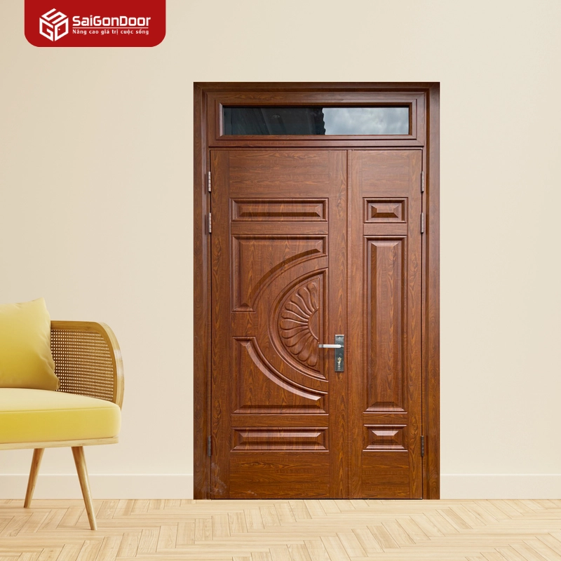 Cửa Thép Vân Gỗ SGD-KM.TVG-2CL-9