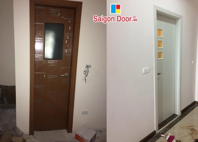 Cửa nhà vệ sinh tại showroom saigondoor liên hệ 0826.901.901