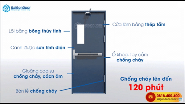 Cửa thép chống cháy saigondoor lên đến 120 phút