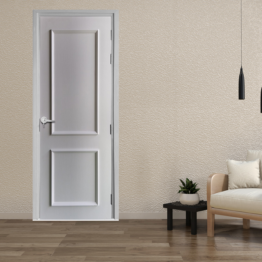 Cửa nhựa giả gỗ composite 2PN trắng 2