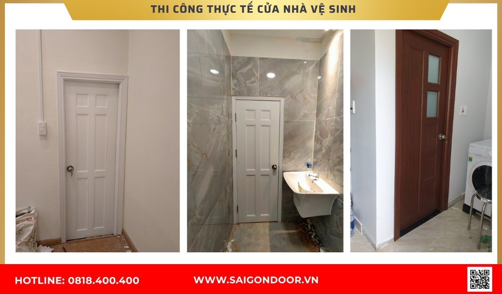 Hình ảnh thi công thực tế cửa nhà vệ sinh