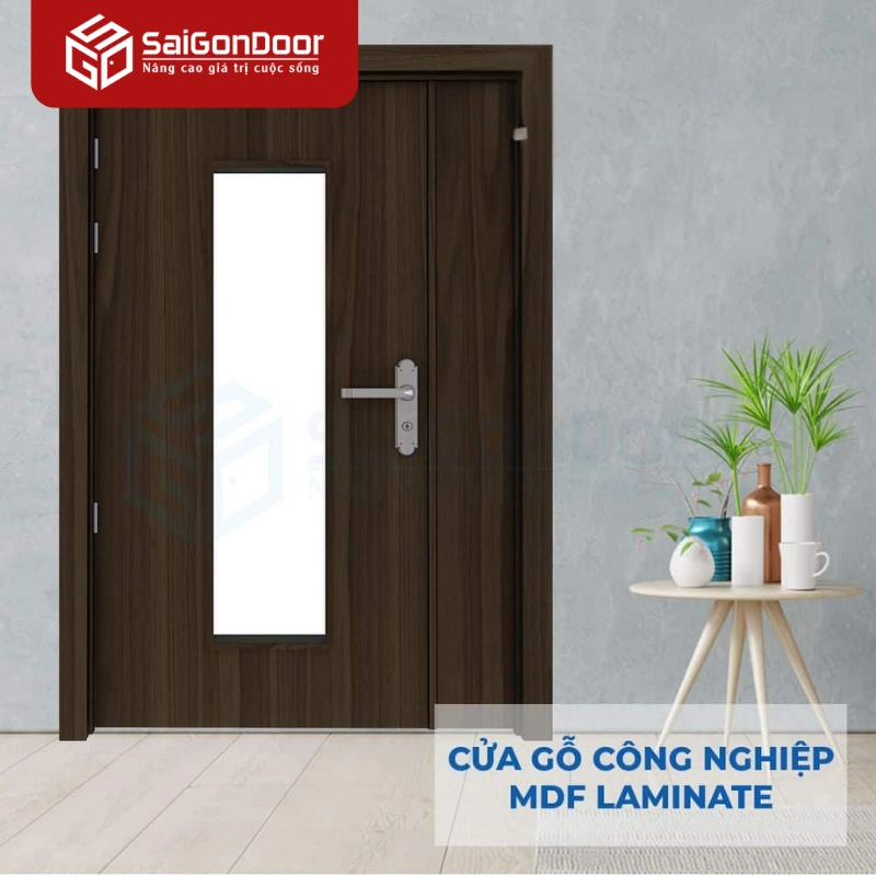 Cửa Gỗ Công Nghiệp MDF Laminate 2P1G1