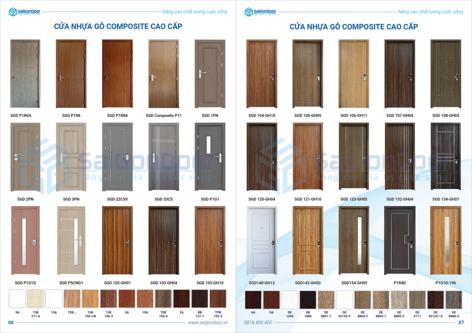 Catalogue composite, cửa composite, cửa gỗ composite