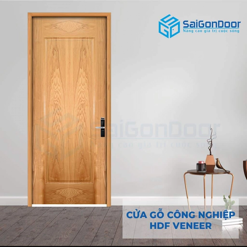 Cửa gỗ công nghiệp HDF Veneer 1B Sồi