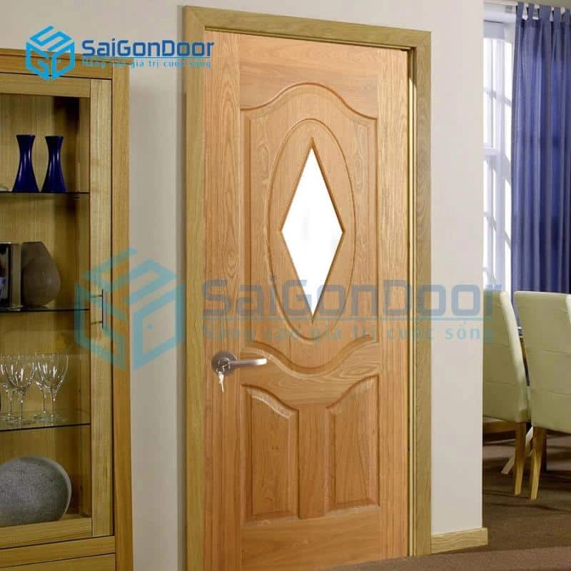 Mẫu cửa gỗ HDF kết hợp ô thoáng