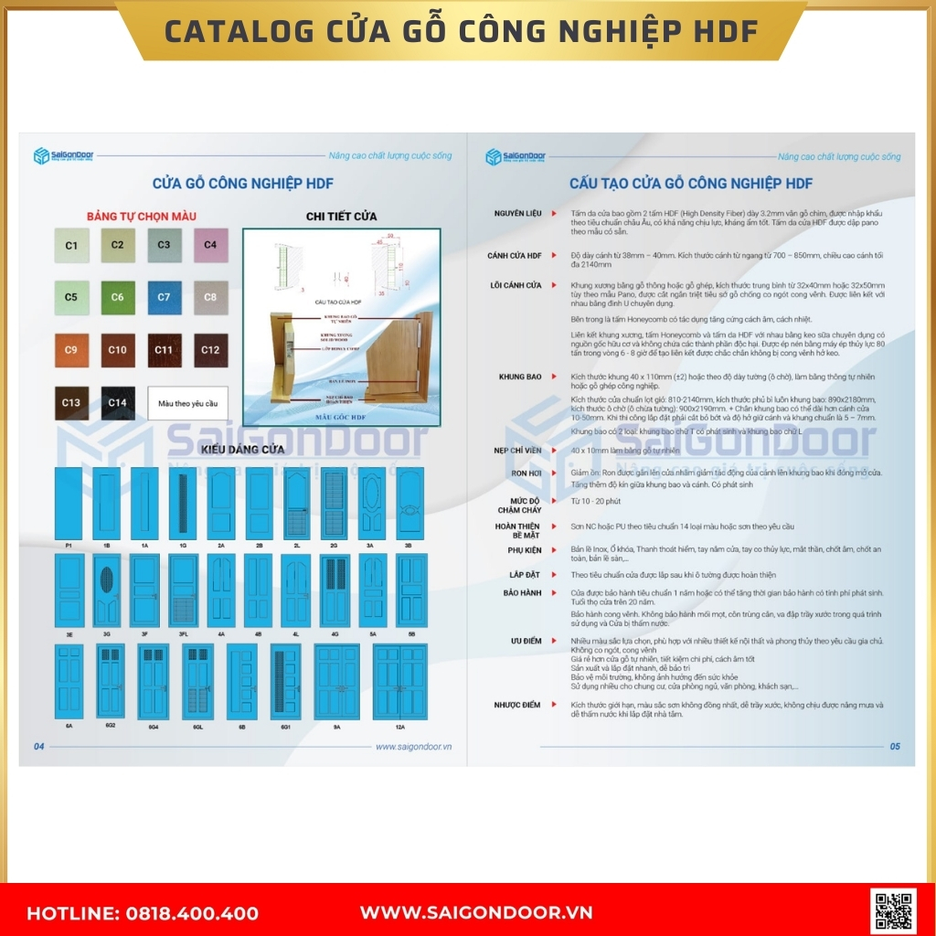 Catalog cửa gỗ công nghiệp HDF