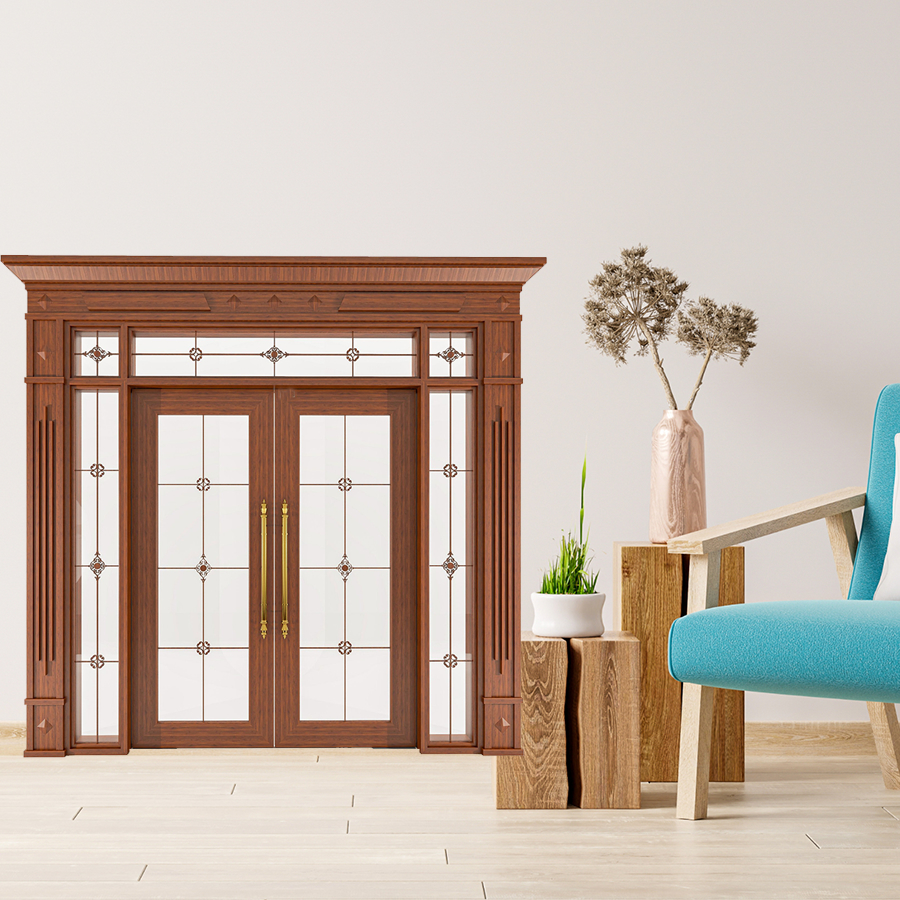 Cửa Nhôm Vân Gỗ 68