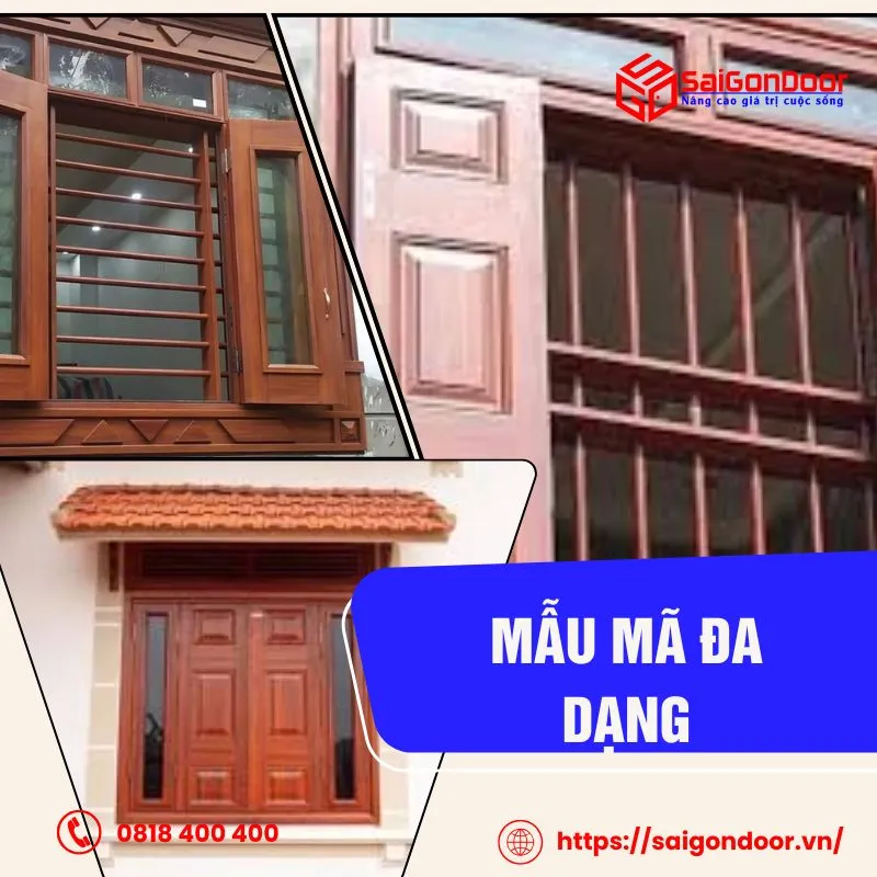 Cửa sổ thép vân gỗ được thiết kế nhiều mẫu mã đa dạng, đẹp mắt, tinh tế sắc nét