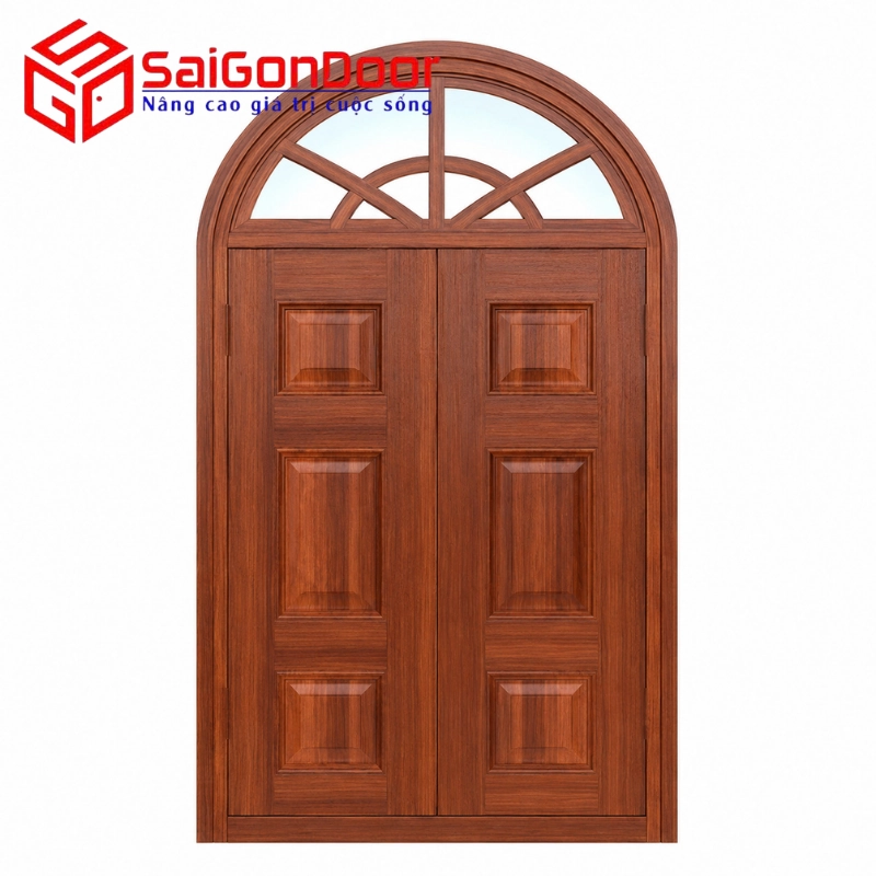 cửa sổ thép vân gỗ 2 cánh