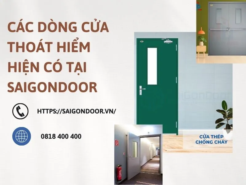 Các dòng cửa thoát hiểm hiện có tại SaigonDoor